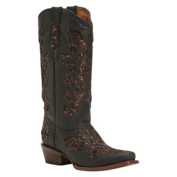 TANNER MARK Made In Mexico Leather Inlay Western Boots - Picture 1 of 2